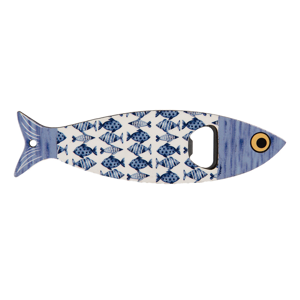 [6CE2070] Apribottiglie Blu Bianco 5x18x1 cm