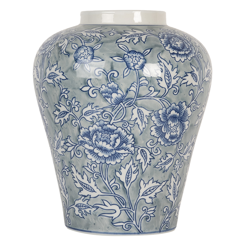 [6CE2084] Vase Green Blue Ø 21x26 cm