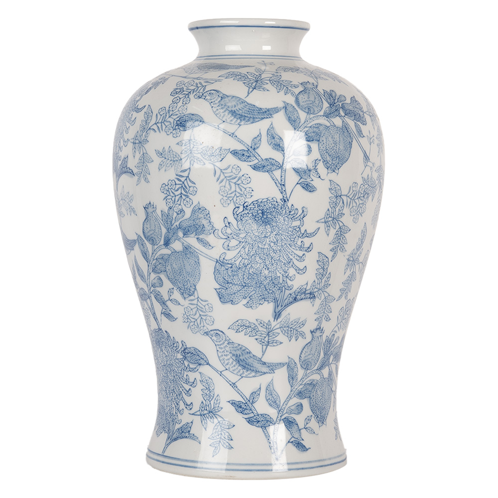 [6CE2101] Vaso Bianco Blu Ø 17x32 cm
