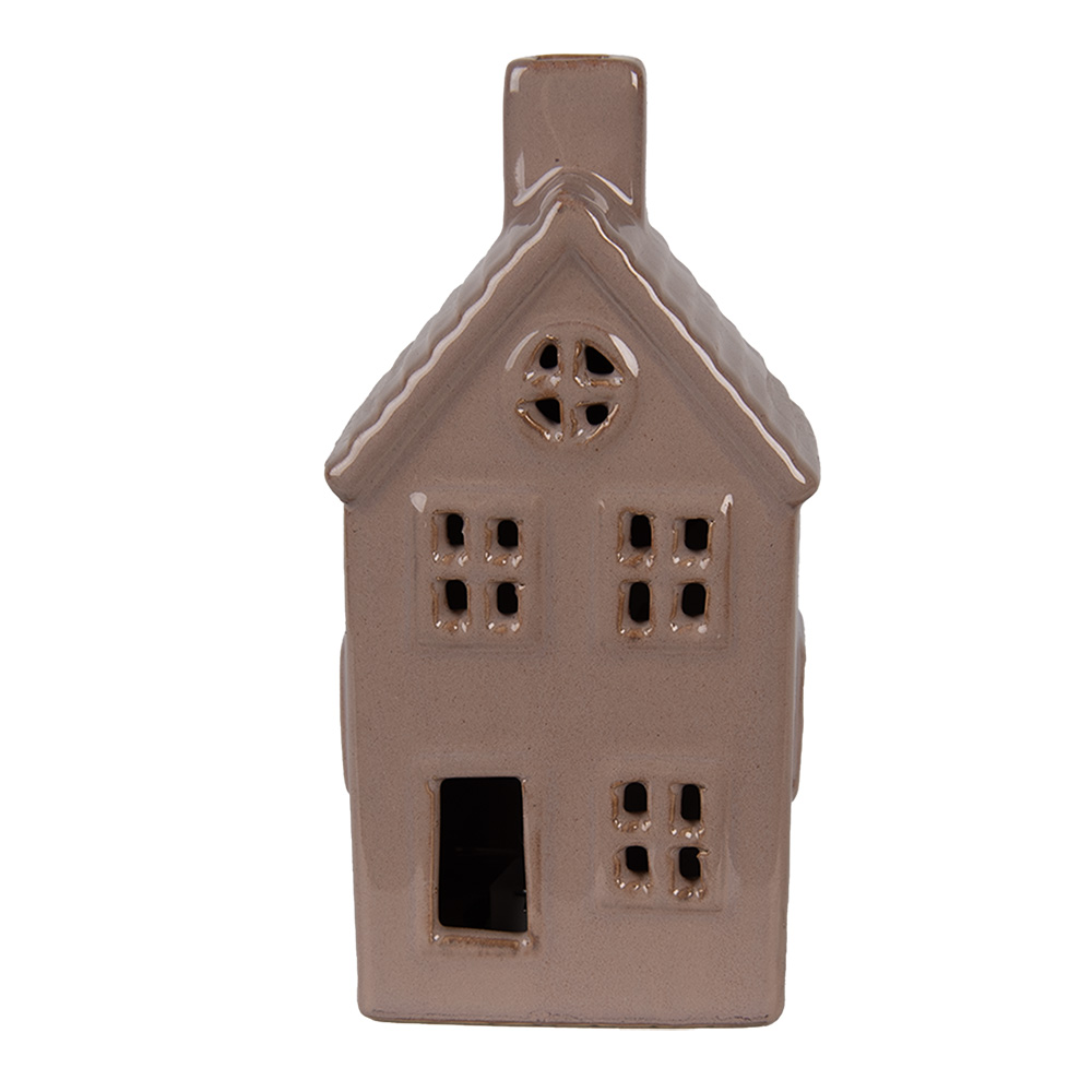 [6CE2118] Decoratie huisje met LED 8x6x15 cm