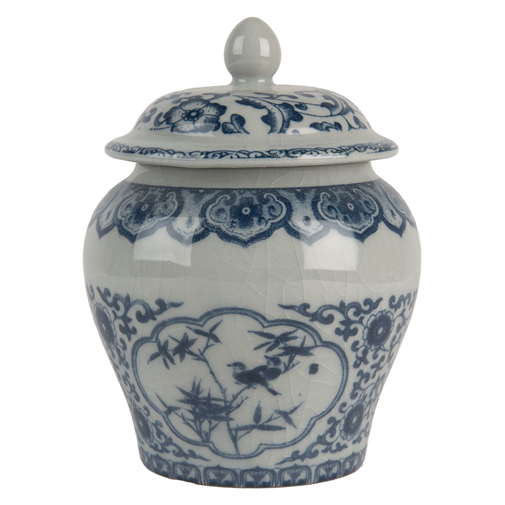 Decoratie pot met deksel Ø 9x13 cm