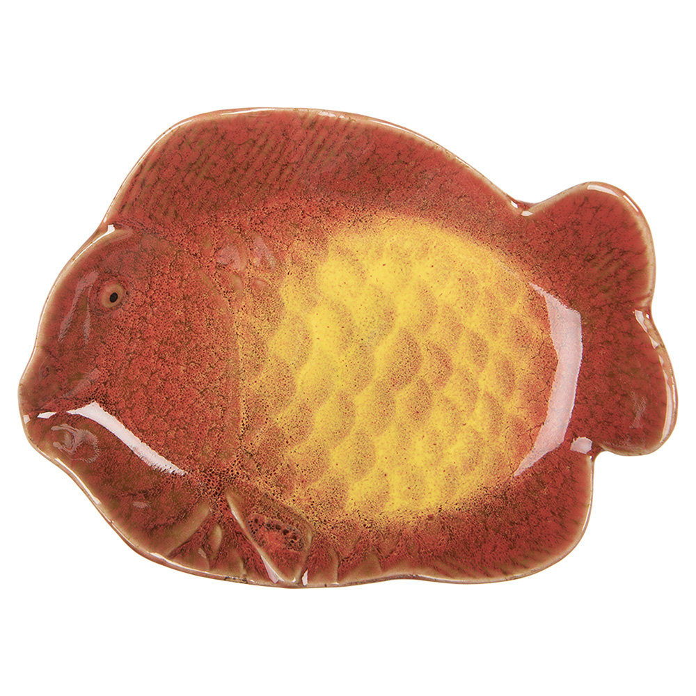 [6CE2162] Plat Poisson Orange 16x11x3 cm