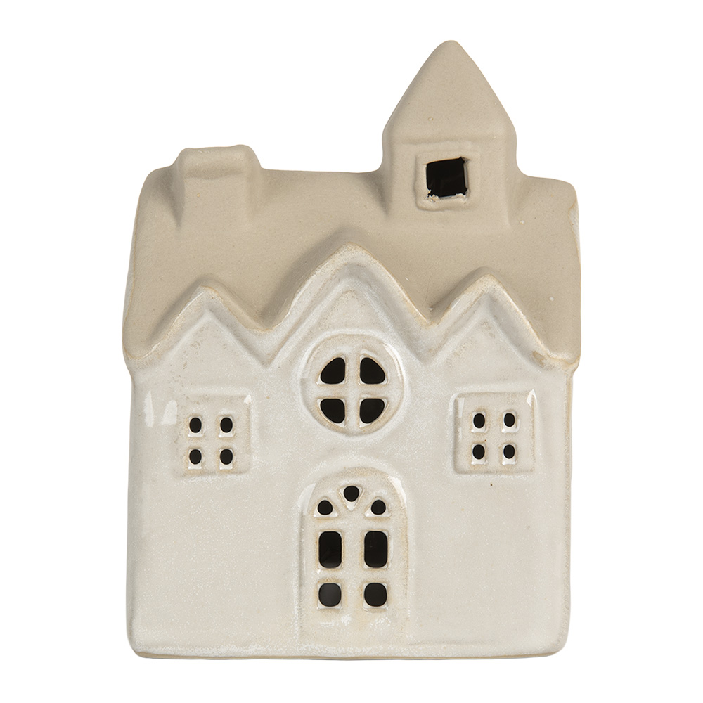[6CE2180] Decoratie huisje met LED 9x6x12 cm