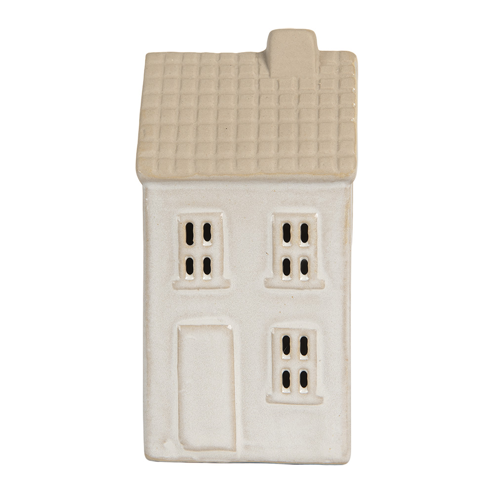 Decoratie huisje met LED 6x5x11 cm