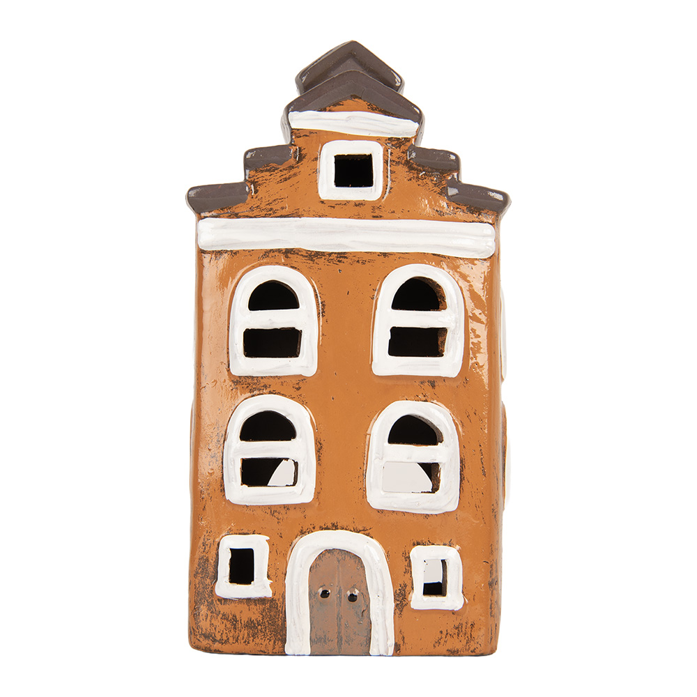 [6CE2203] Décoration Maison Orange Gris 13x10x24 cm