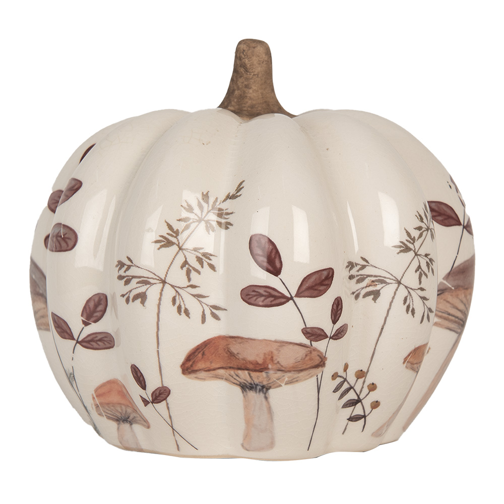 [6CE2239S] Decorazione Zucca Beige Marrone Ø 14x13 cm