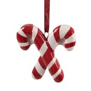 Décoration pendentif Canne à sucre Rouge Blanc 6x2x8 cm