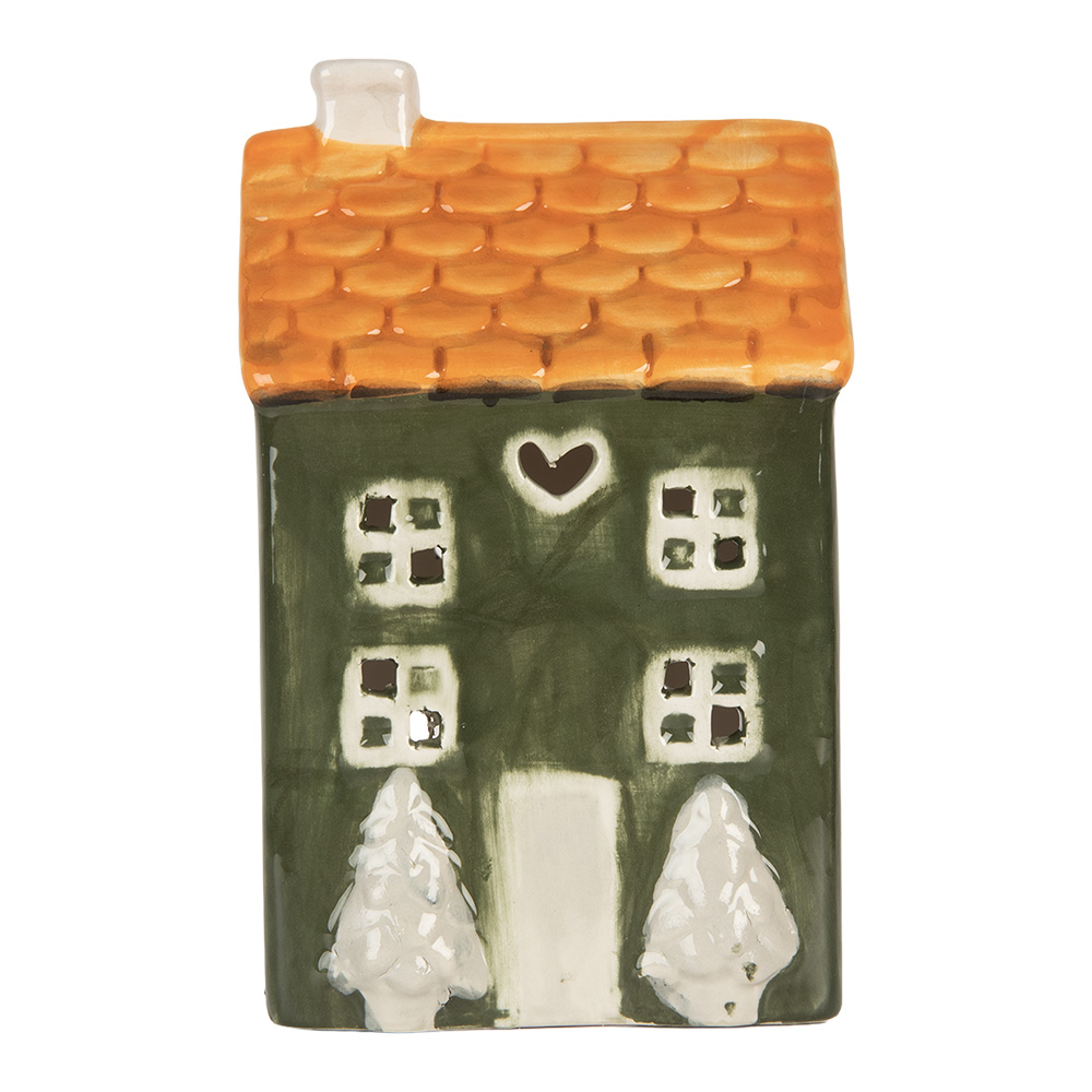 Waxinelichthouder huisje 9x8x15 cm