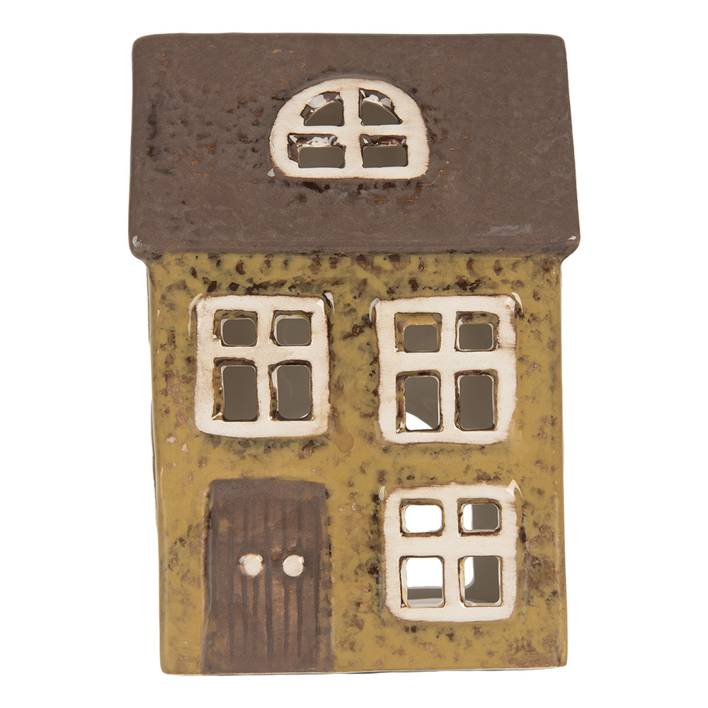 [6CE2286] Waxinelichthouder huisje 10x7x14 cm