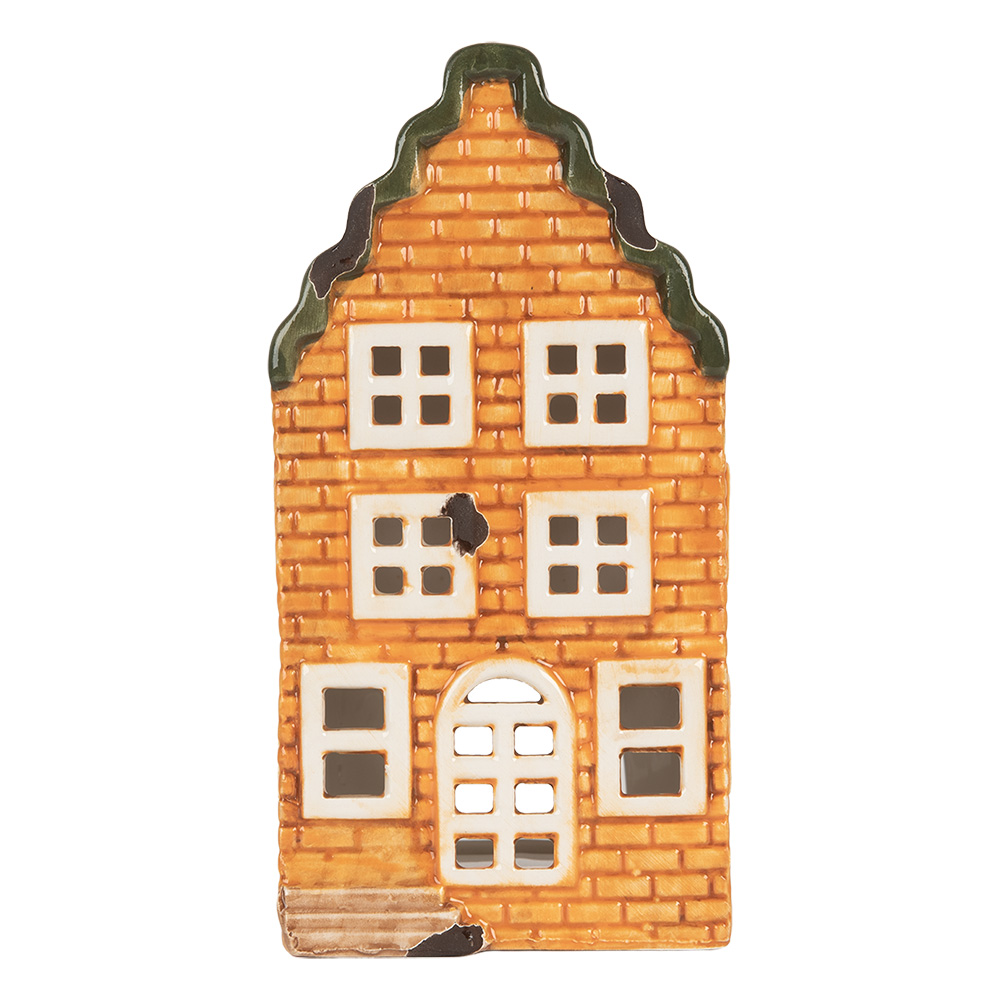 [6CE2302] Waxinelichthouder huisje 9x10x19 cm