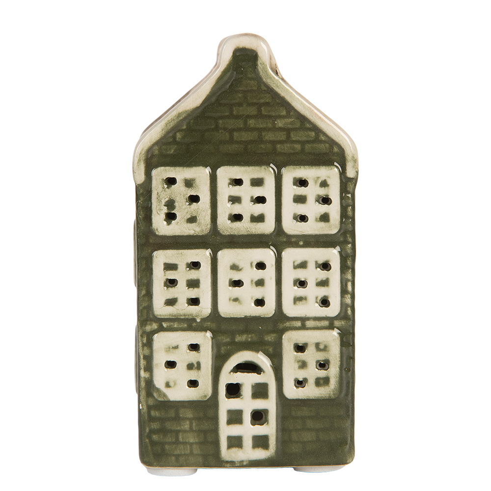 [6CE2303] Decoratie huisje met LED 4x4x8 cm