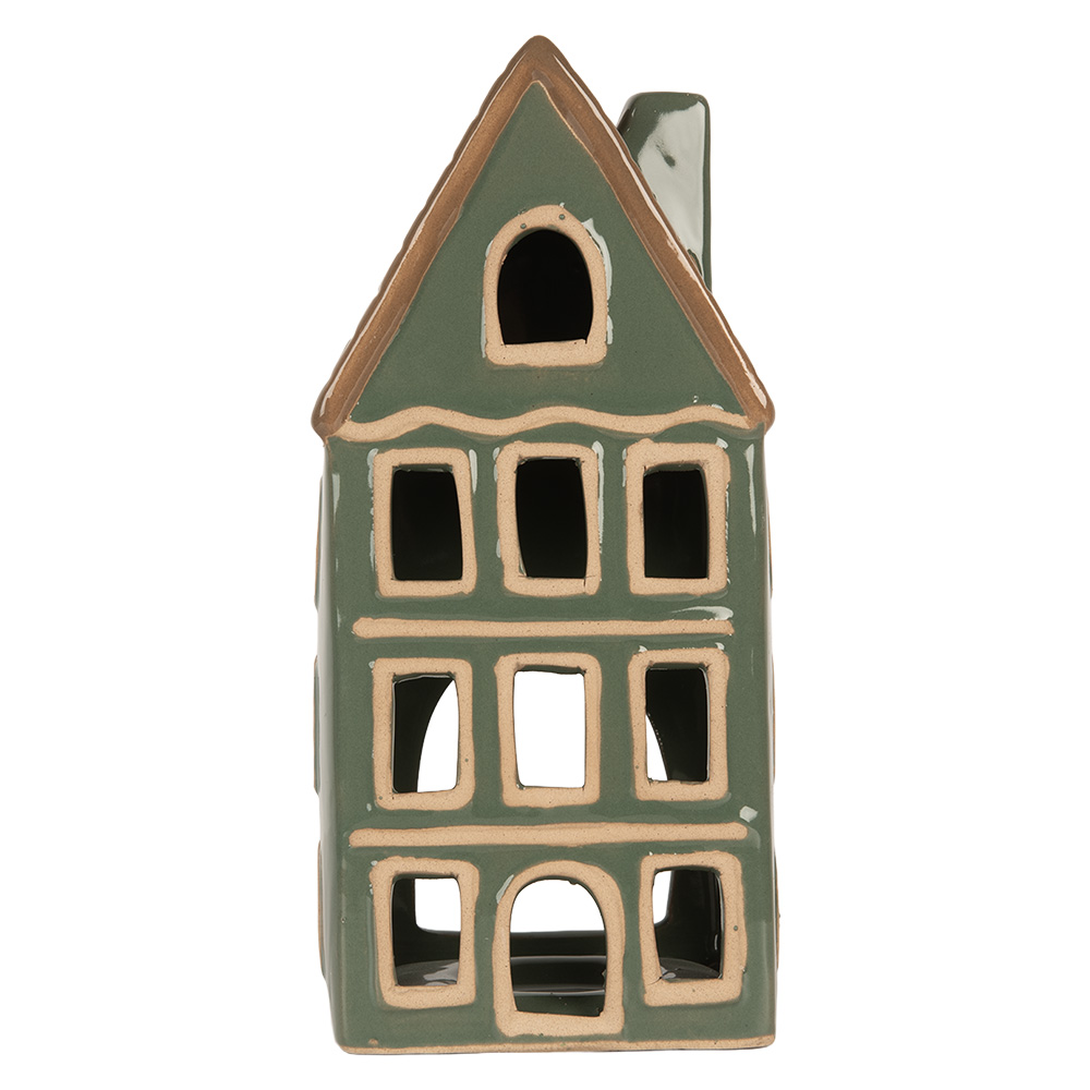 Waxinelichthouder huisje 9x8x19 cm