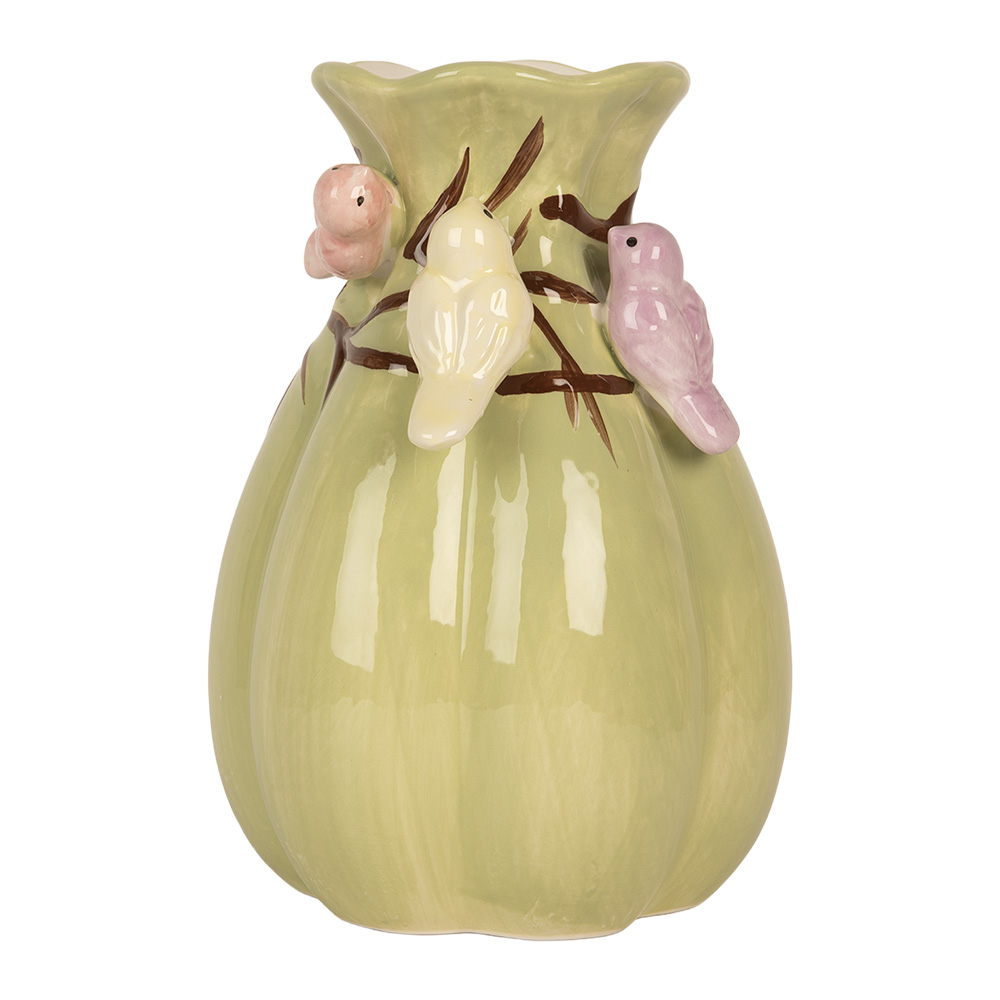 [6CE2313] Vase Grün Rosa Ø 14x21 cm