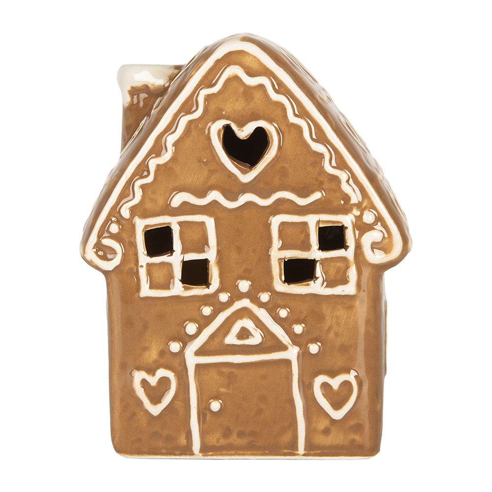 [6CE2329] Décoration maison avec LED Marron Blanc 8x6x11 cm