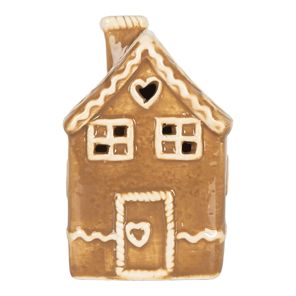 [6CE2331] Décoration maison avec LED Marron Blanc 7x7x11 cm