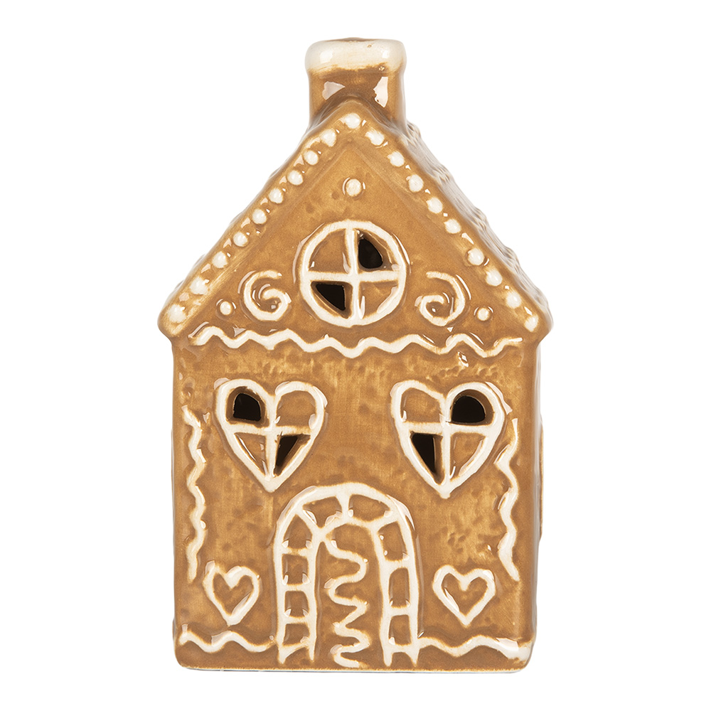 [6CE2332] Decoratie huisje met LED 7x6x12 cm