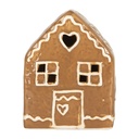 Decoration house with LED Brown White 8x6x10 cm