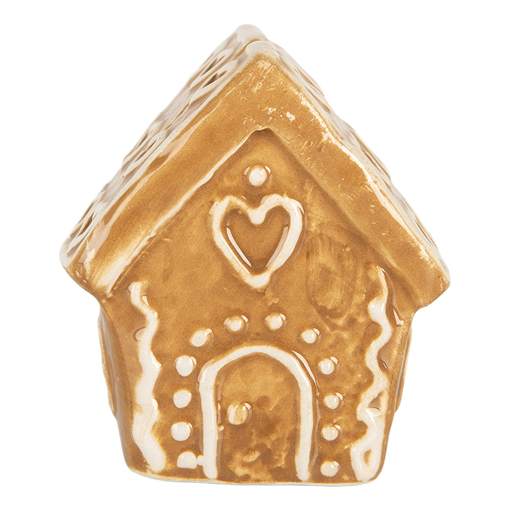 [6CE2350] Card holder House Brown White 5x4x6 cm