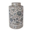 Barattolo per decorazioni con coperchio Bianco Verde Ø 18x30 cm