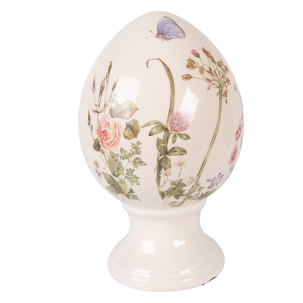 [6CE2401M] Decoratie ei op voet Ø 12x19 cm