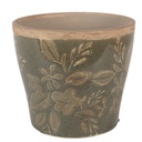Flower Pot Inside Green Brown Ø 12x10 cm
