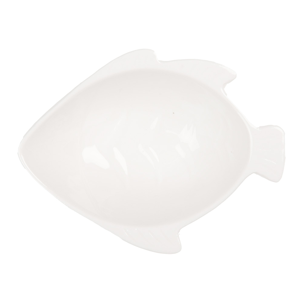 [6CEBO0206] Schüssel Fisch Weiß 12x9x4 cm / 75 ml