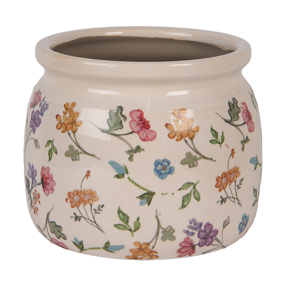 [6CECFL0001M] Flower Pot Inside Beige Pink Ø 16x13 cm