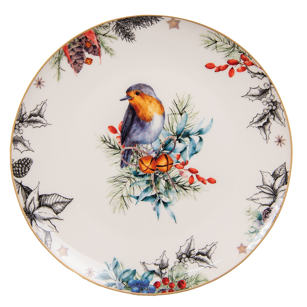 [6CEDP0129] Crockery Breakfast Plates White Ø 21x2 cm