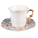 Tasse et soucoupe Blanc 8x6x6 / Ø 12x1 cm / 95 ml