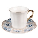 Kaffeetasse mit Untertasse Weiß 8x6x6 / Ø 12x1 cm / 95 ml