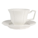 Kaffeetasse mit Untertasse Weiß 12x9x6 / Ø 14x2 cm / 175 ml