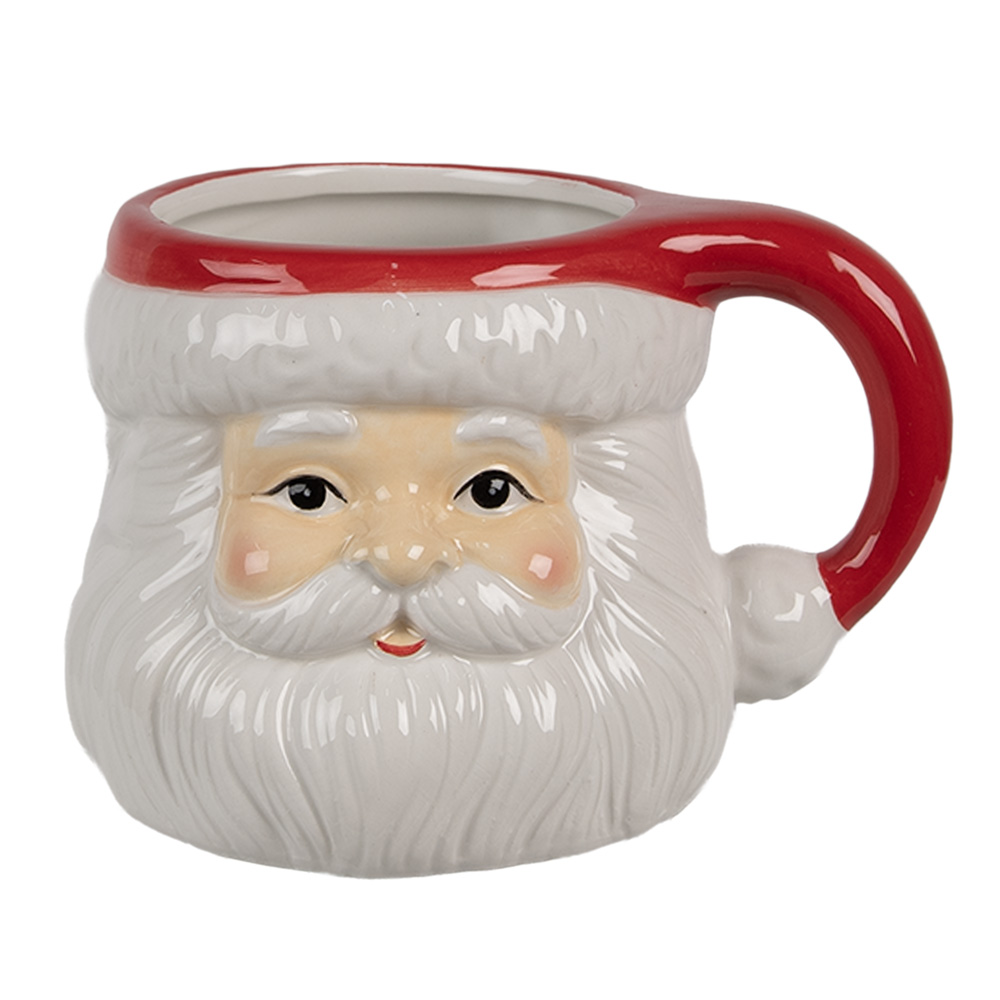 [6CEMU0154] Mug White Red 14x11x9 cm / 400 ml