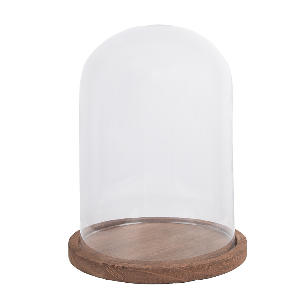 [6GL2166] Glass Cloche Transparent Ø 23x29 cm