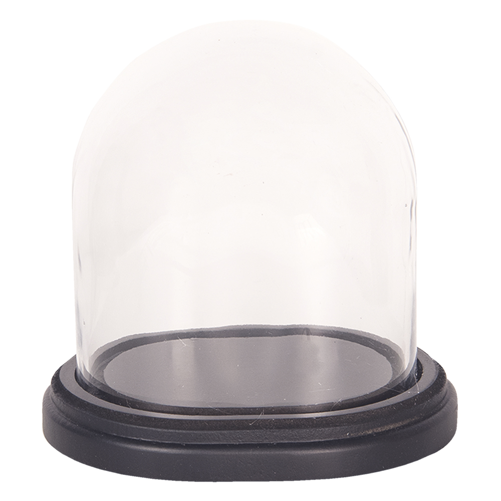 [6GL2488] Glass Cloche Transparent 17x14x18 cm