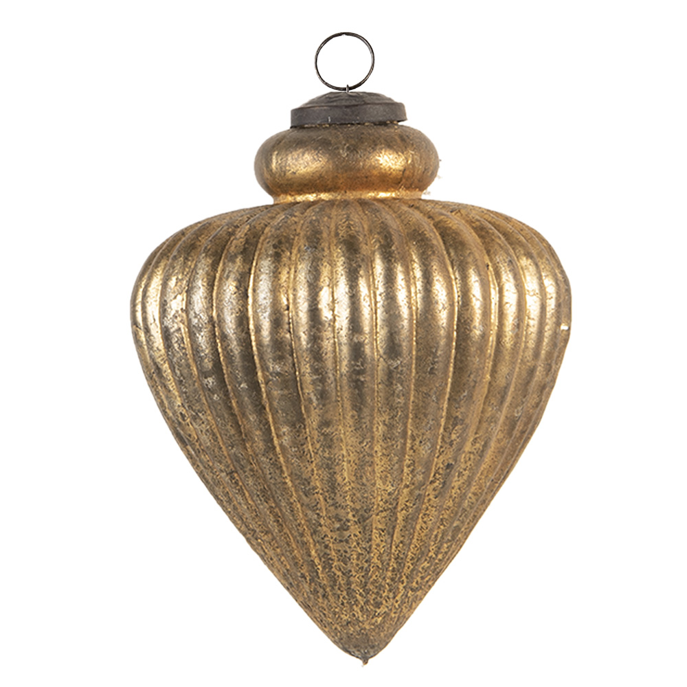 [6GL3108] Weihnachtskugel Goldfarbig Ø 13x16 cm