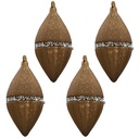 Christmas Balls Set of 4 Brown 7x7x14 cm