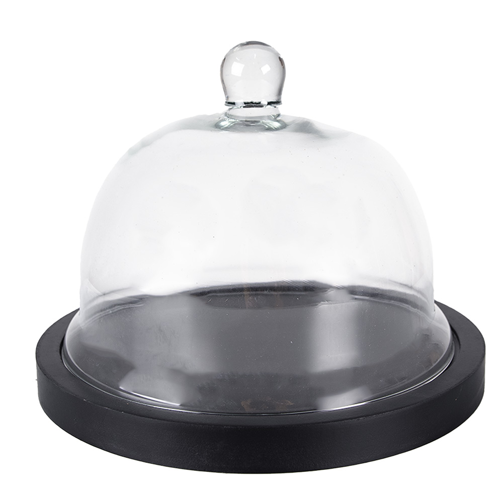 [6GL3366] Glasglocke Schwarz Ø 23x17 cm