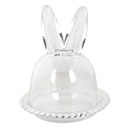 Glass Cloche Rabbit Transparent Ø 14x16 cm