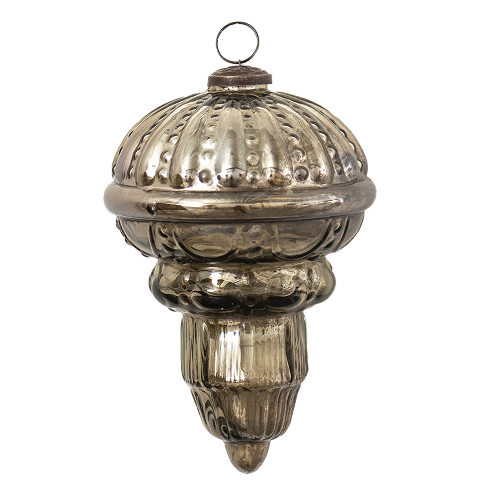 [6GL3653] Christmas Ball XL Silver Ø 14x22 cm