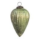 Christmas Ball XL Green, Brown Ø 9x14 cm