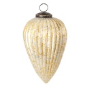 Christmas Bauble White, Yellow Ø 7x12 cm