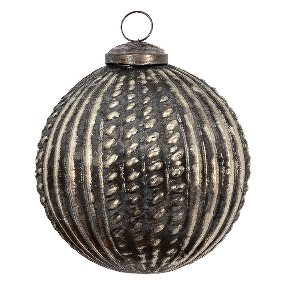 [6GL3694] Weihnachtskugel Braun Ø 9x9 cm
