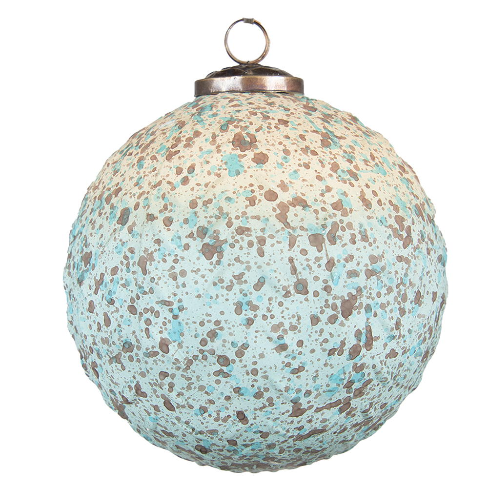 [6GL3721] Weihnachtskugel XL Braun, Türkis Ø 15x15 cm