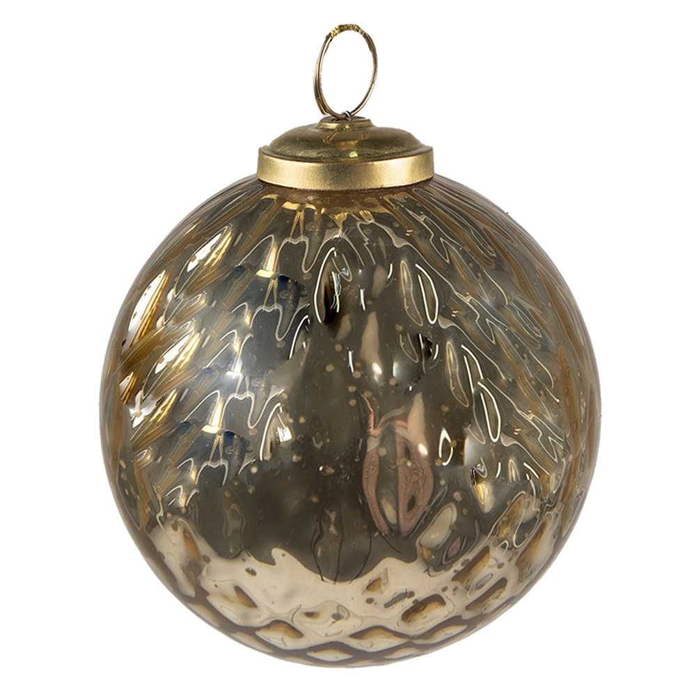 [6GL3844] Weihnachtskugel Goldfarbig Ø 9x11 cm