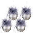 Weihnachtskugel Grau set 4 Ø 6x6 cm
