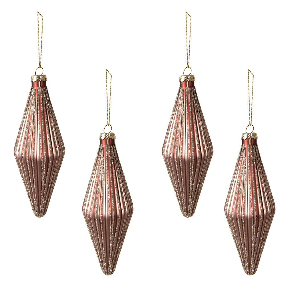 [6GL3950] Kerstbal Ø 5x14 cm (set van 4)