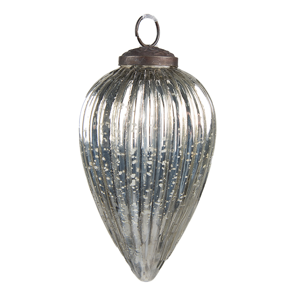 [6GL4008] Boule de Noël Argent Ø 6x12 cm
