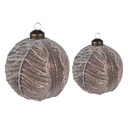 Kerstbal Ø 10x10 / Ø 8x8 cm (set van 2)