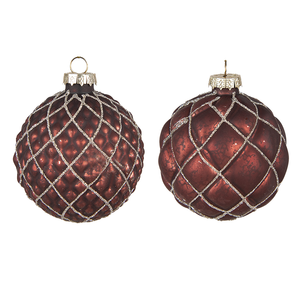 Kerstbal Ø 8x8 cm (set van 2)