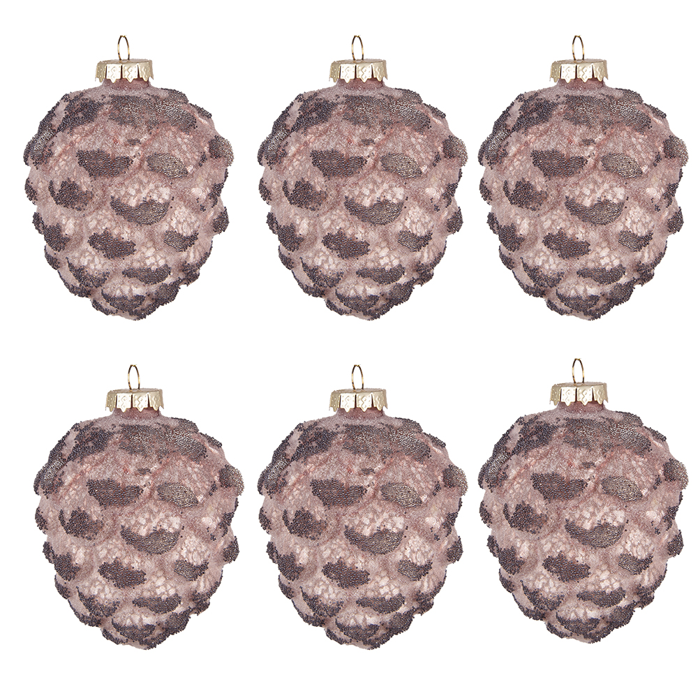 Kerstbal Ø 8x10 cm (set van 6)